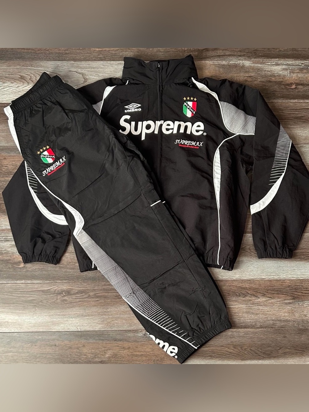 Supreme x Umbro Black Track Jacket & Pants Set